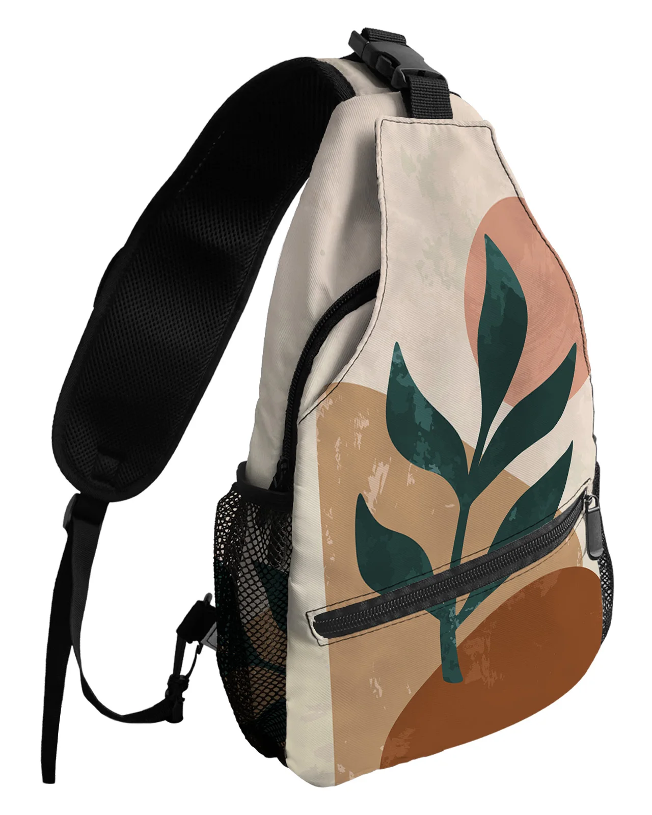 Abstract Art Tropical Leaves Chest Bags For Women Men Waterproof Messenger Bags Female Travel Sport One Shoulder Crossbody Bag