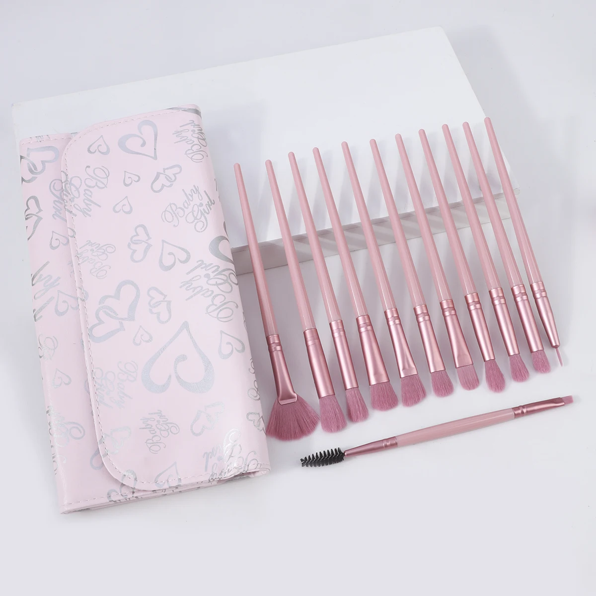 12メイクブラシセット目アイシャドウブラシアイライナーブラシ眉毛ブラシブレンディングブラシファンブラシメイクアップツール