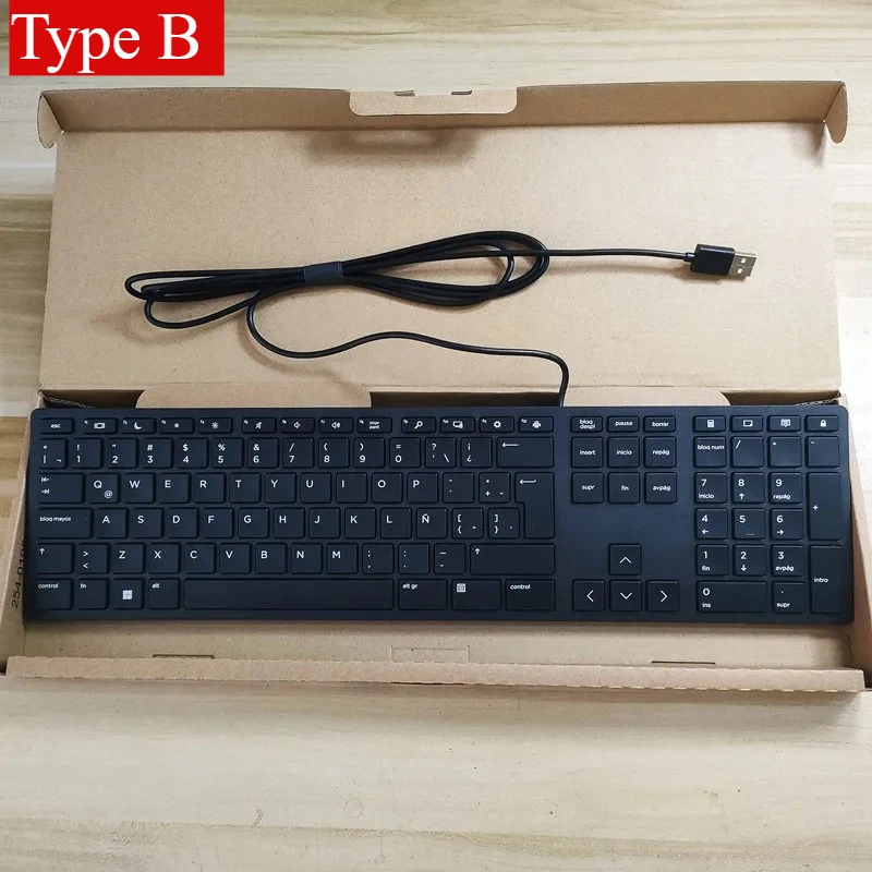ラテンレイアウト-usb-有線キーボード-hp-320k-ラップトップデスクトップコンピュータオフィスキーボード用
