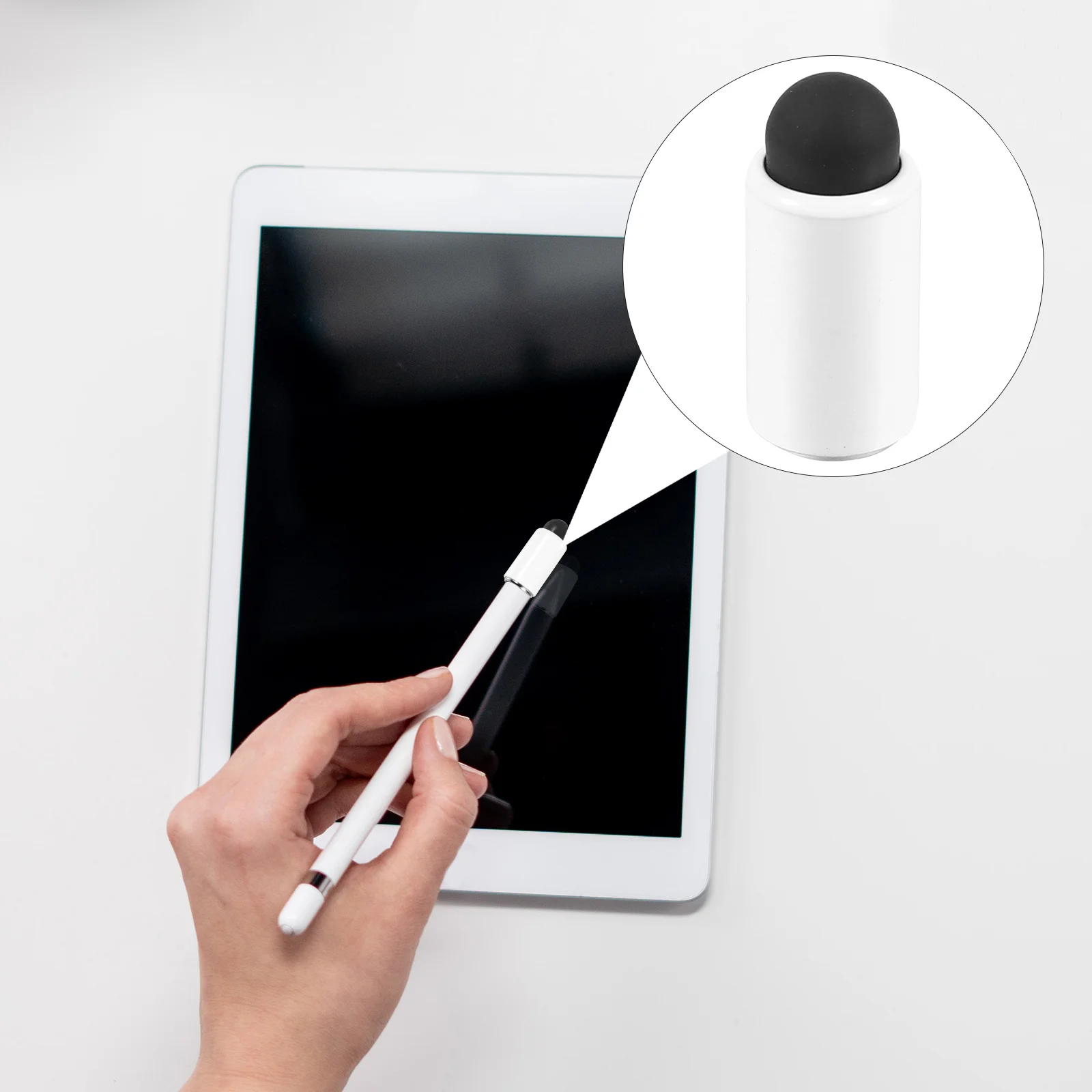 Active Stylus Pen Cap Electronic Accessories Protective Tip Magnetic Attraction White Aluminum Alloy