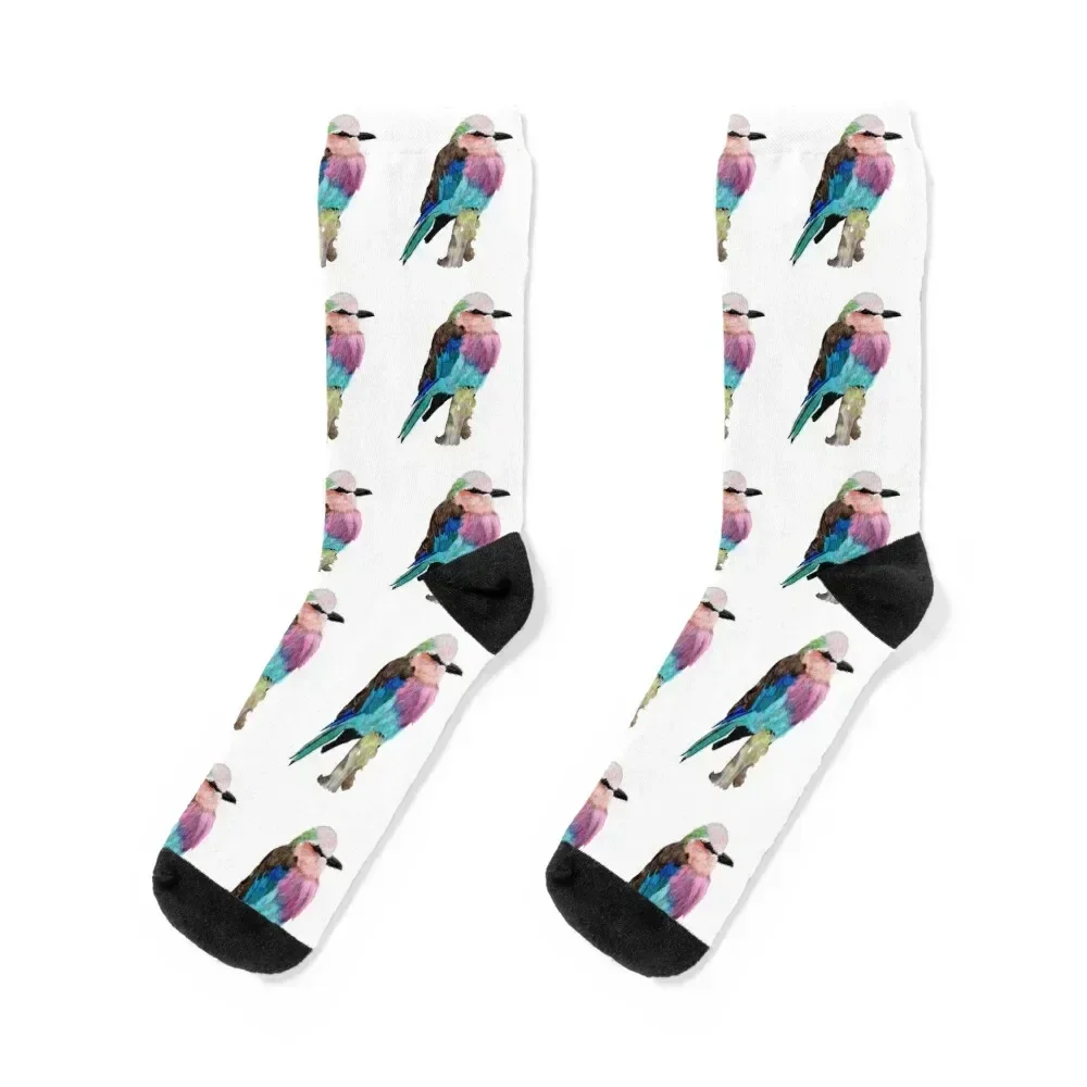 

Lilac Breasted Roller Bird Socks christmas gifts snow winter Socks Man Women's