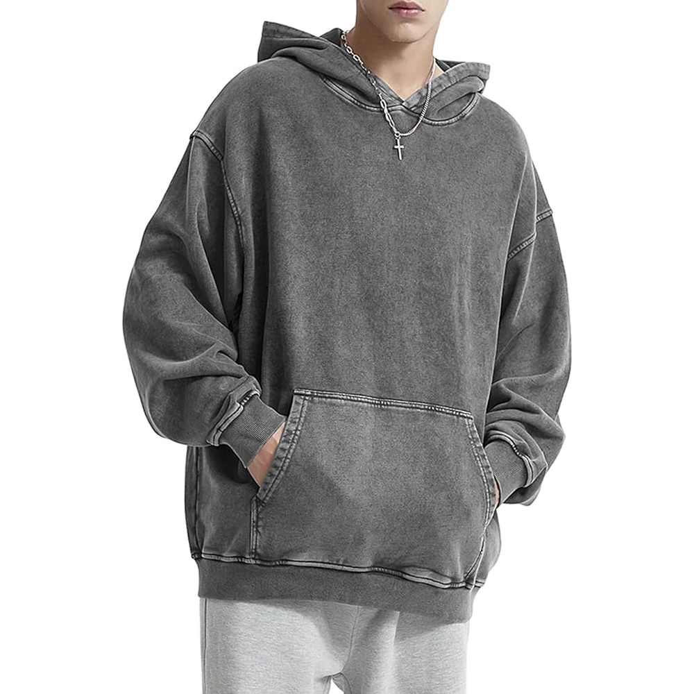 

Fashion brand men's and women's washed hoodies, casual hoodies, solid color hoodies spring and autumn new styles,size M to 5XL