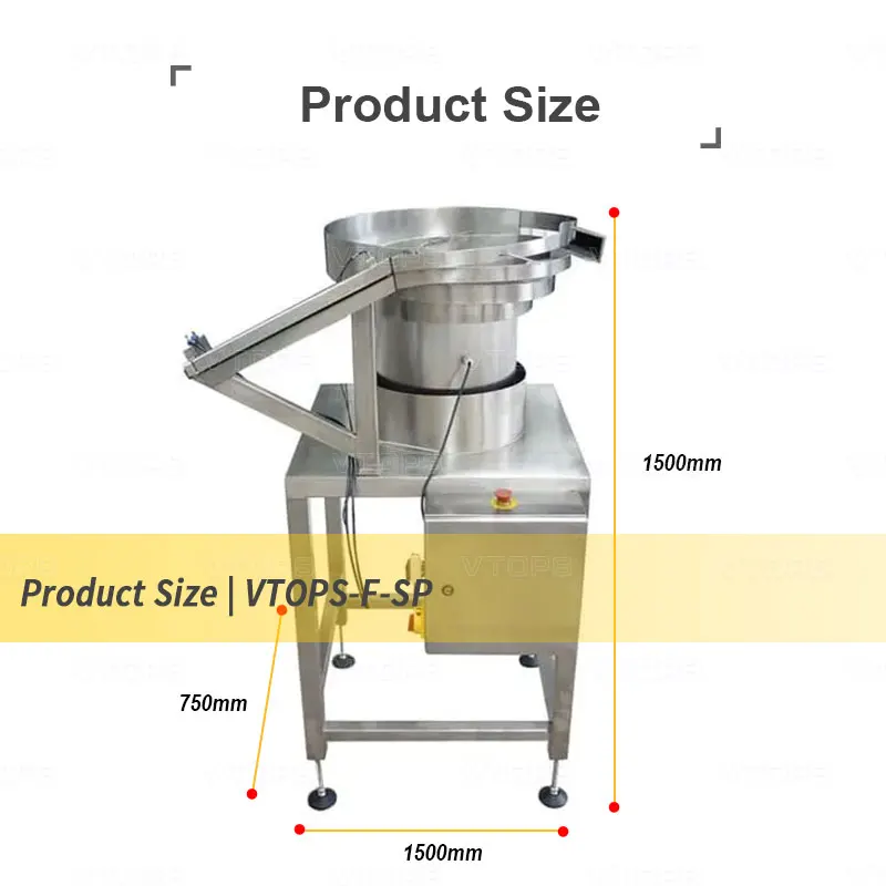 Máquina alimentadora de colher vibratória rotativa VTOPS para tampas de garrafa de leite em pó que distribuem alimentador de colher