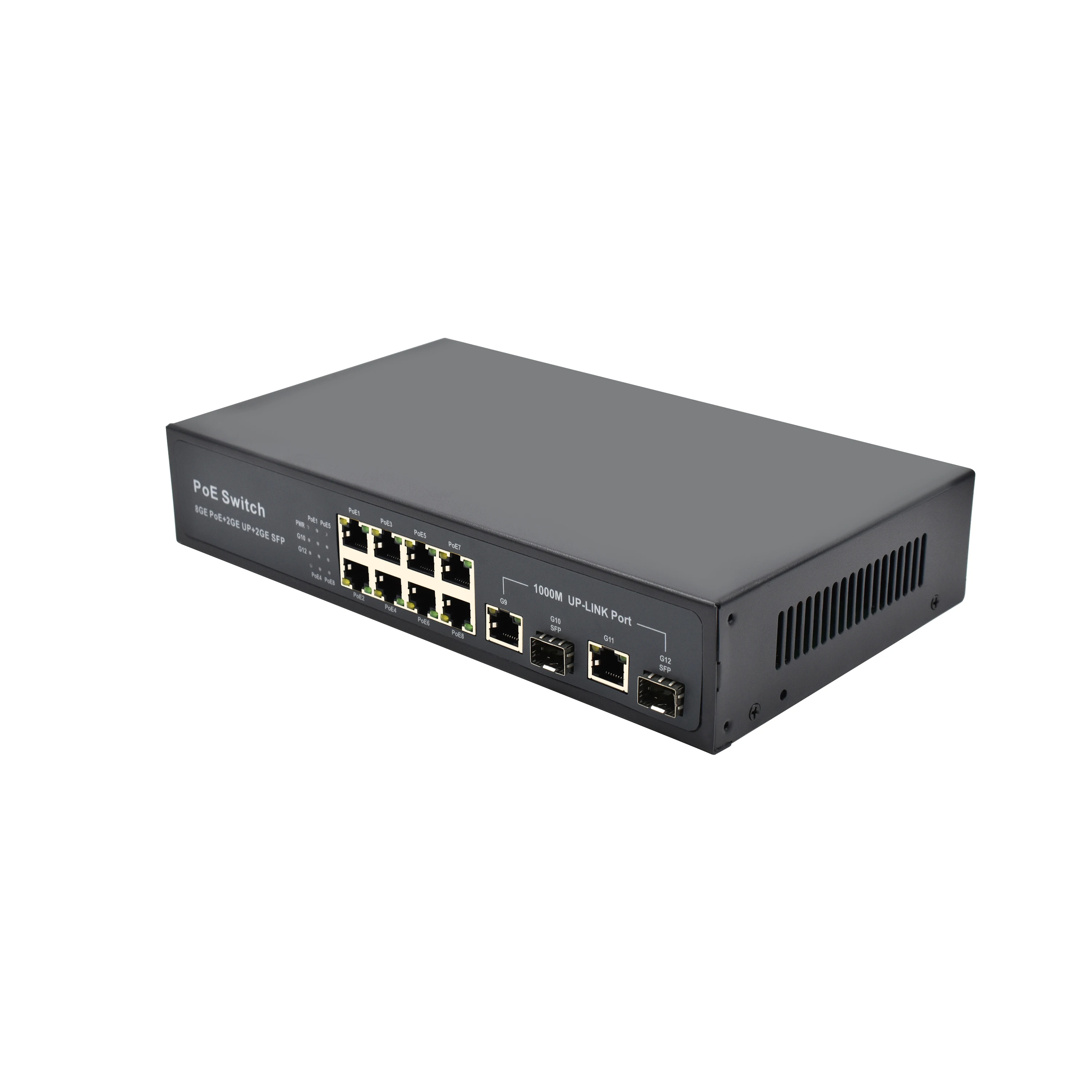 Imagem -02 - Portas Gigabit Switch Poe ai com 8-port Poe 10 100 1000mbps Uplink Wor-sg822p Sfp Poe Switch 12