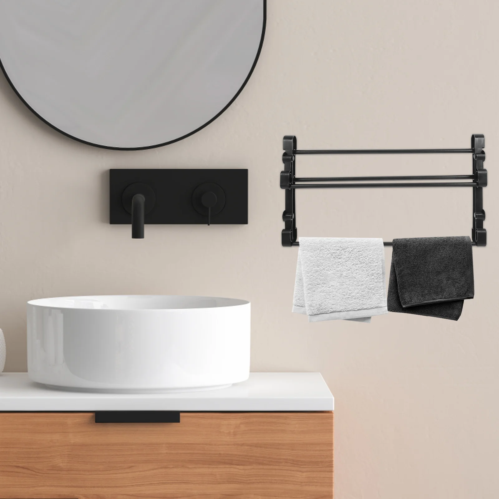 

Bathroom Rv Entryway No Drilling Dual Layer Space Saving Plastic Metal Towel Slipper Hanger Small Spaces Narrow Shelf