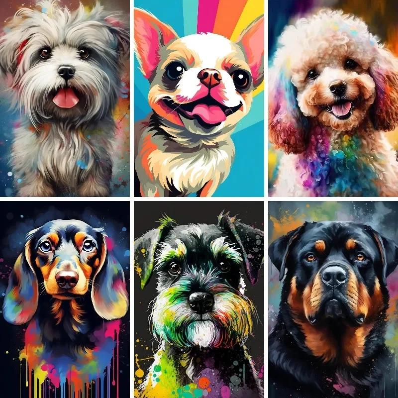 5D DIY Diamond Painting Art Graffiti Colorful Dogs,Shih Tzu French Bulldog Golden Retriever Italian Greyhound Dachshund,Gift