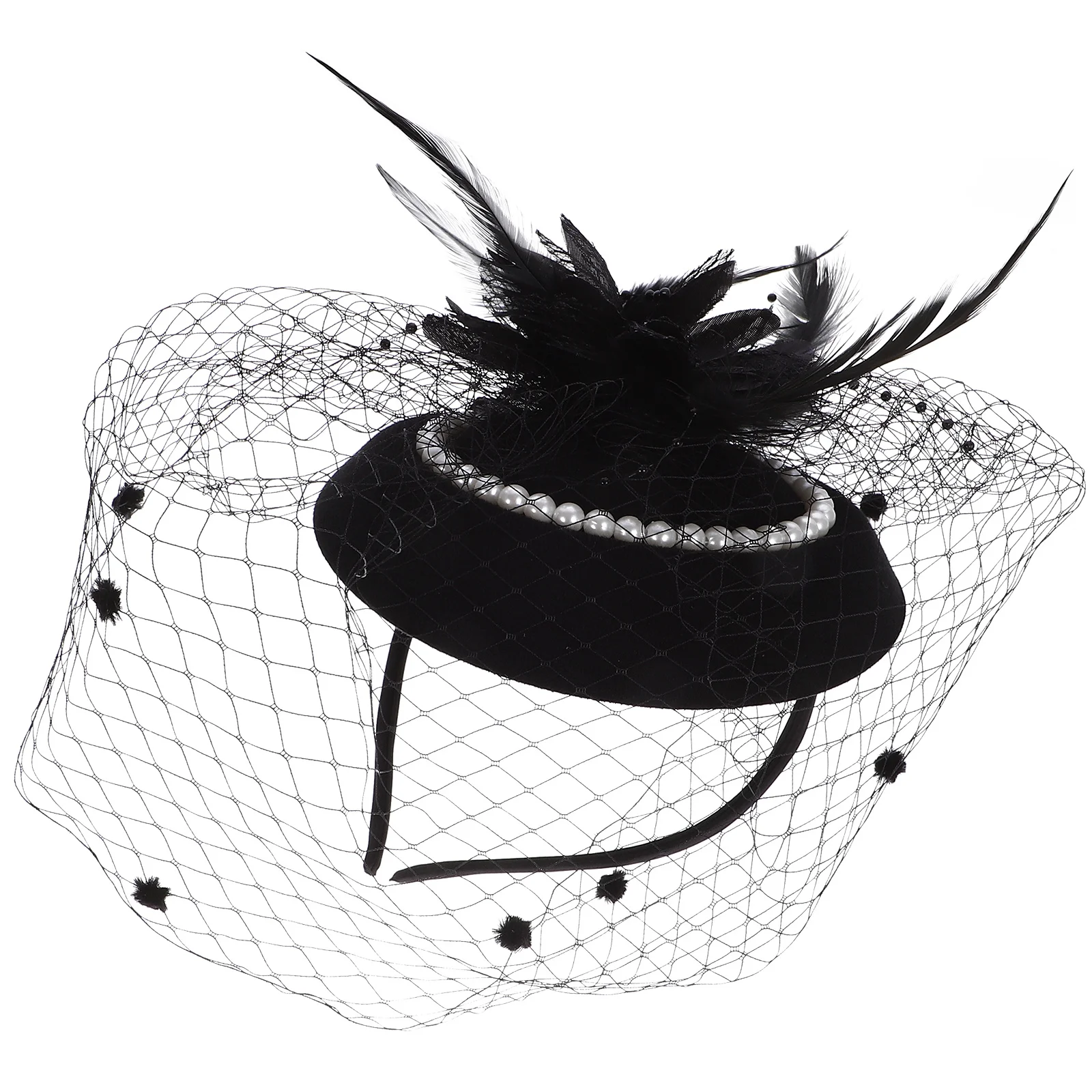 

Bridal Fascinator Headband Clip Mesh Plume Elegant Wedding Party Hair Accessory Fascinator Headband Hair Fascinators for Women