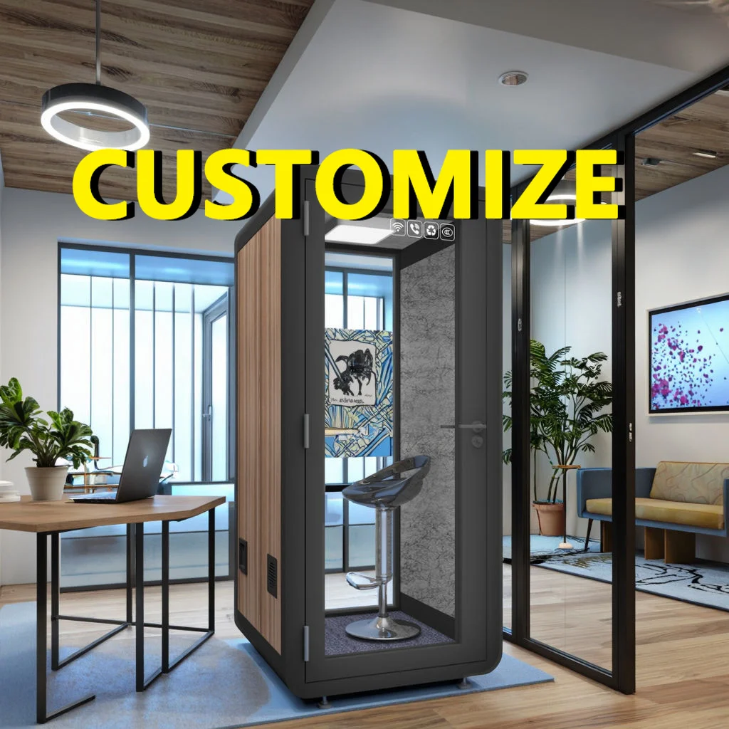 Custom Size Soundproof Work Pod Silent Cabin Phone Booth For Remote Online Class Private Quiet Home Student Study Work Space Use