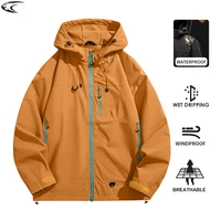 LNGXO hombres mujeres impermeable senderismo chaqueta Trekking Camping montañismo rompevientos Unisex deporte al aire libre impermeable a prueba de viento