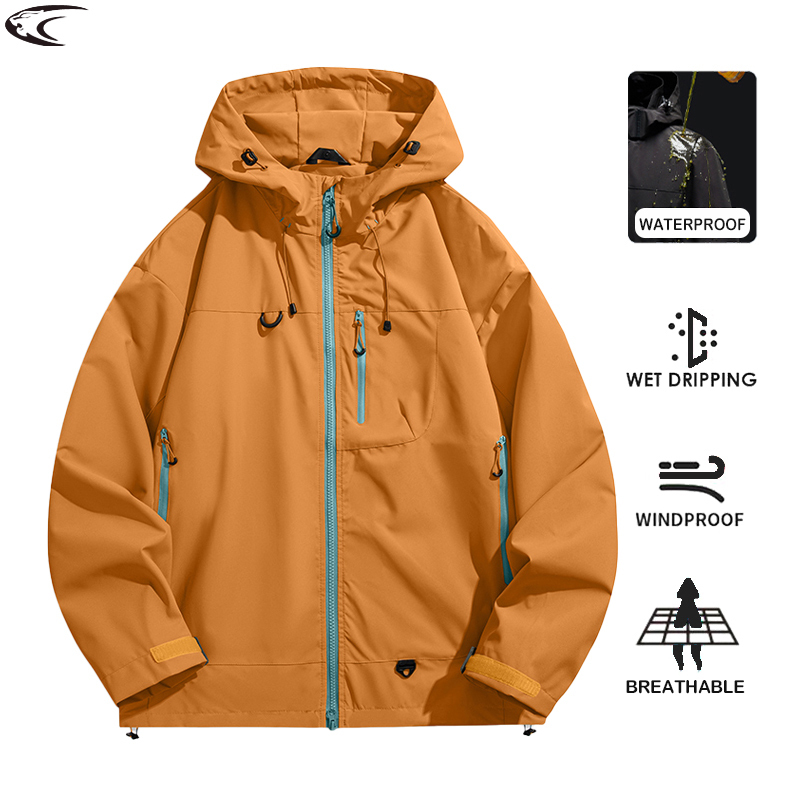  LNGXO Men Women Waterproof Hiking Jacket Trekking Camping Mountaineering Windbreaker Unisex Outdoor Sport Windproof Rain Coat 