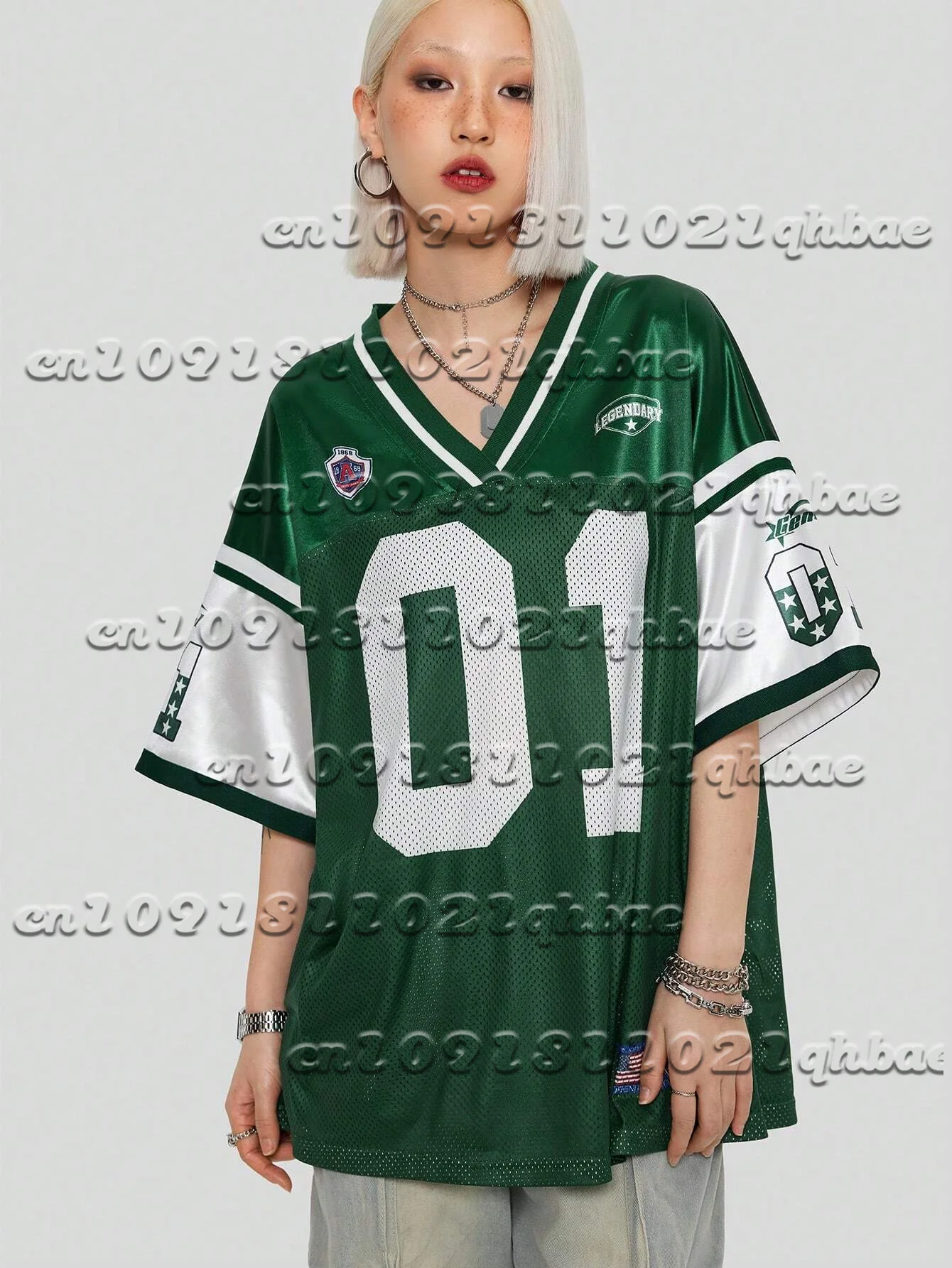 Coolane المرأة الصيف الهذيان Y2K Blockcore ملابس رياضية تنفس شبكة Gyaru لعبة يوم كرة القدم عدد نمط جيرسي تي شيرت