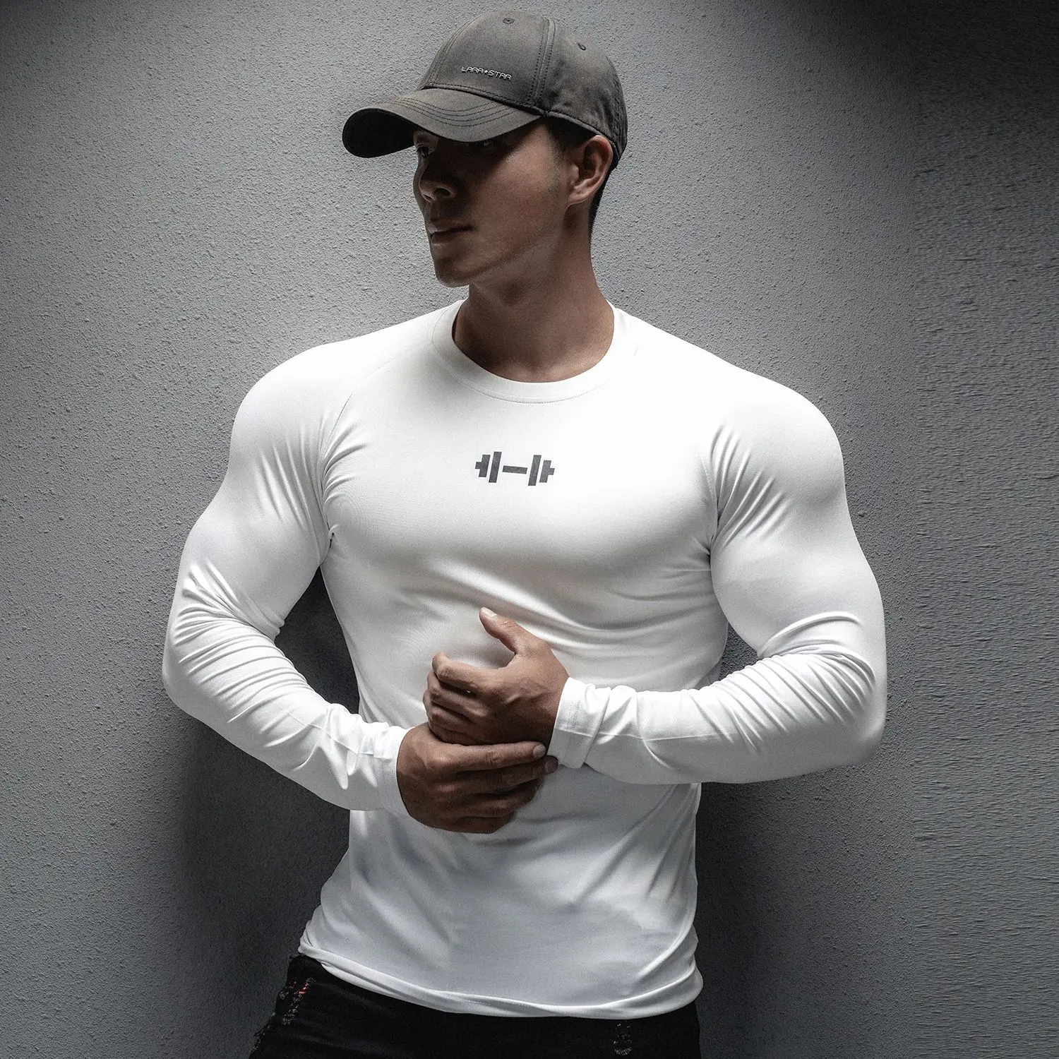 Spring and autumn new long sleeve T-shirt men\'s muscle sports leisure running fitness training fast dry  long sleeve men tops