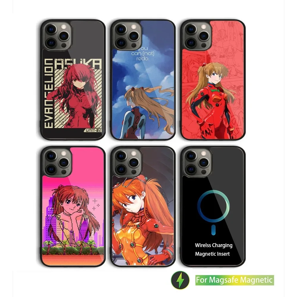 Anime A-Asuka Langley Soryu Phone Case For iPhone 16,15,14,13,12,11,Plus,Pro,Max Mini Magsafe Magnetic Wireless Charging