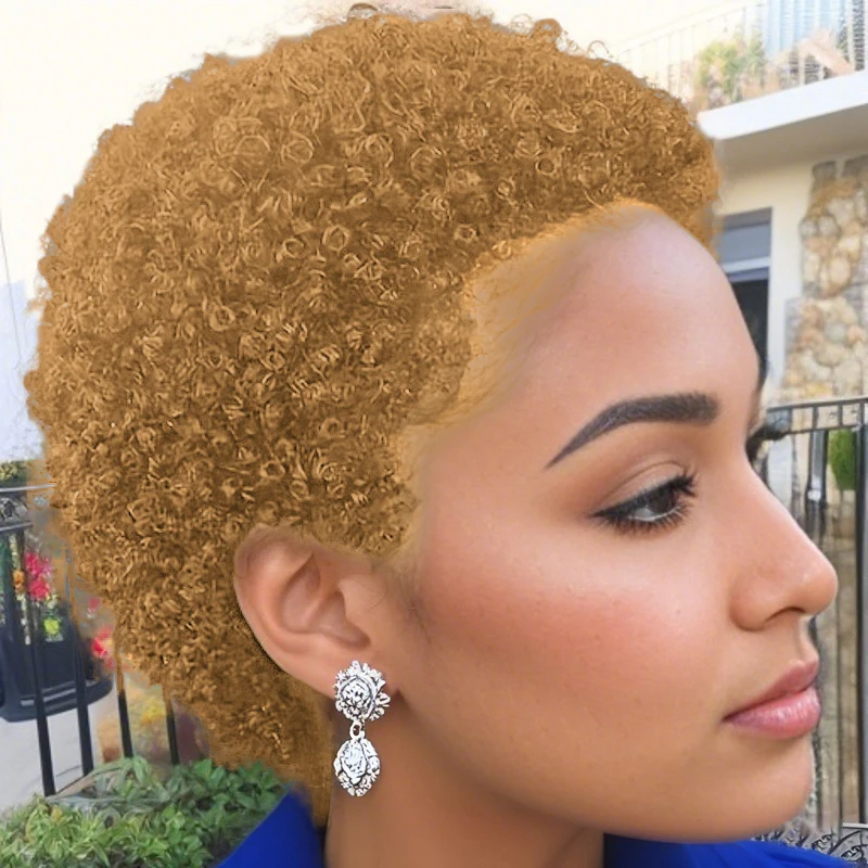 عابث قطع شعر مستعار شعر مستعار شعر مستعار بشري قصير الأفرو غريب مجعد الباروكات للنساء كامل آلة صنع شعر مستعار