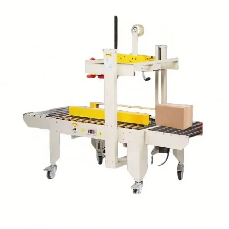 Electrically Driven Folding Carton Box Making Machine Beverage Apparel Packing Core Bearing Paper Case Seal Taping Machine