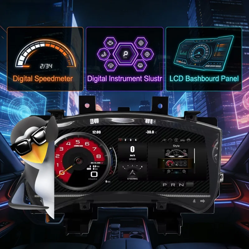

12,3-дюймовый автомобильный спидометр для Nissan GTR 2007-2024 Linux, ЖК-дисплей, цифровой кластер, приборная панель, умный модуль кабины