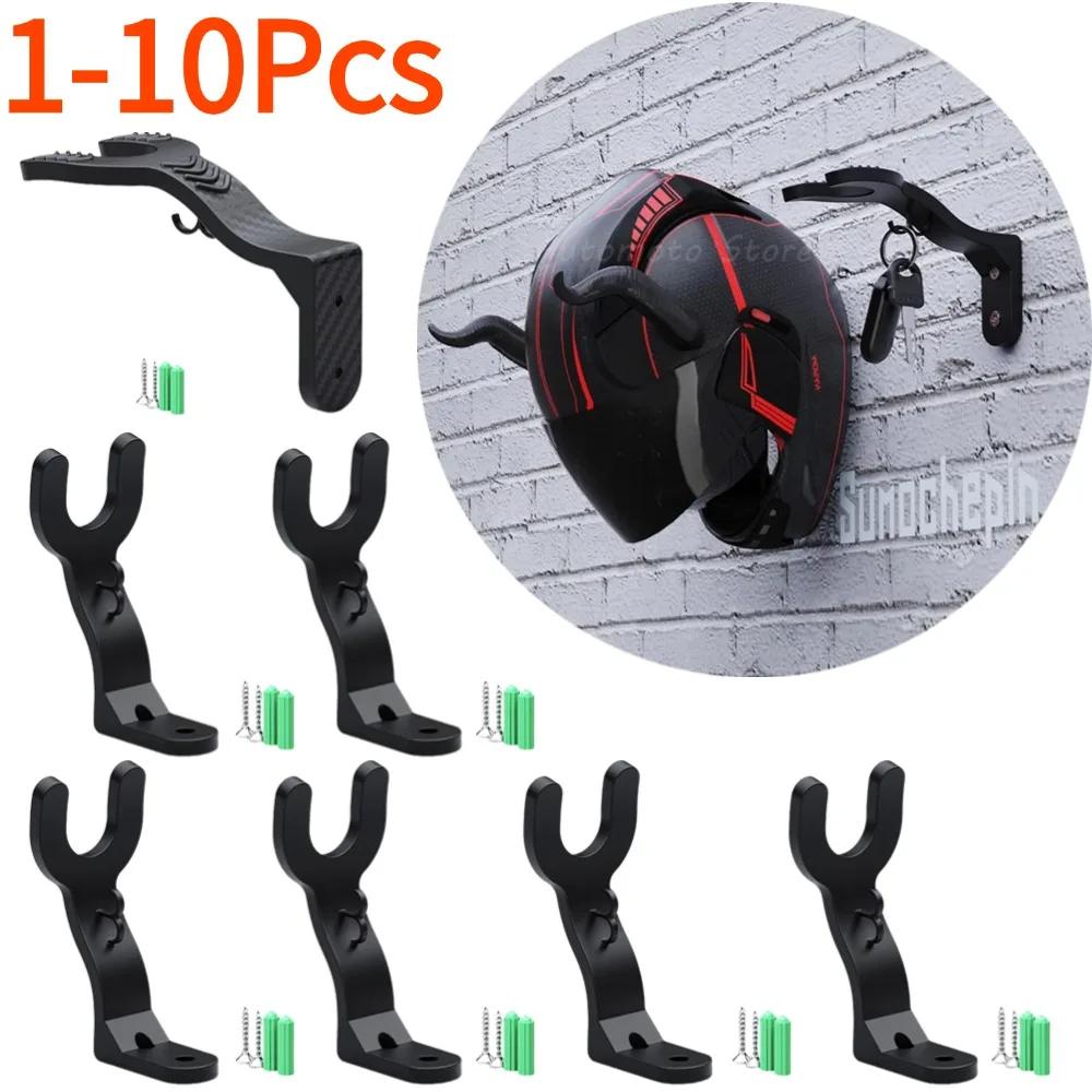 10-1PCS Motorcycle Helmet Hook Racks Multipurpose Hook Hanger Home Luggage Jacket Holders Kitchen Cabinet Shelf Wall Mount Hooks