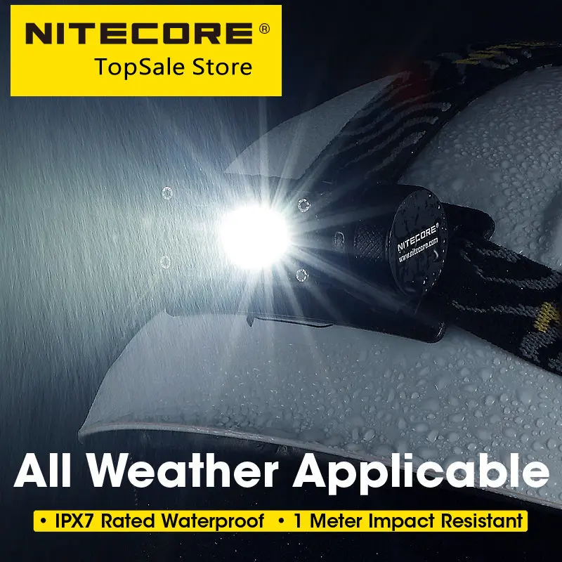 

Nitecore HC60W V2 USB-C Rechargeable Headlamp 1200 Lumens 180° Adjustable Angle Headlight Flashlight with 3400mAh 18650 Battery