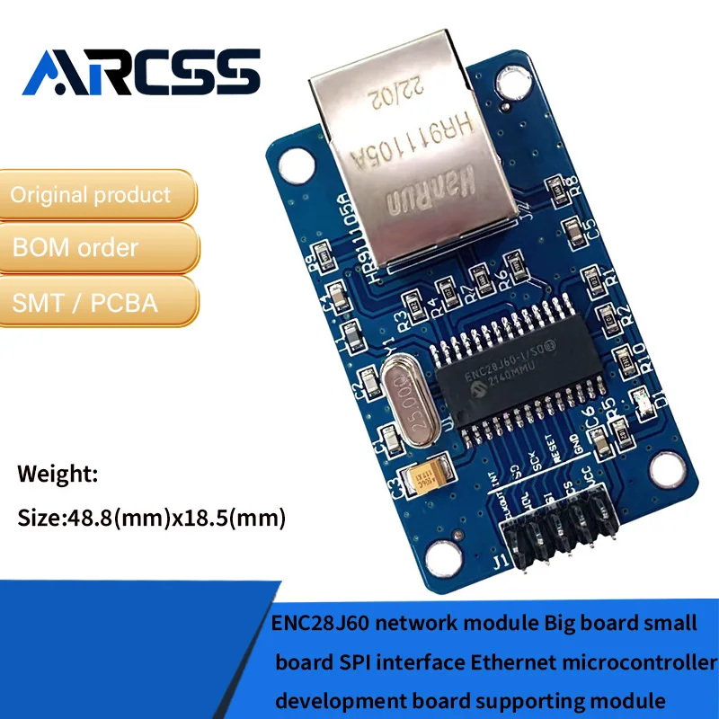 ENC28J60 netwerkmodule Groot bord klein bord SPI-interface Ethernet microcontroller ontwikkelbord ondersteunende module