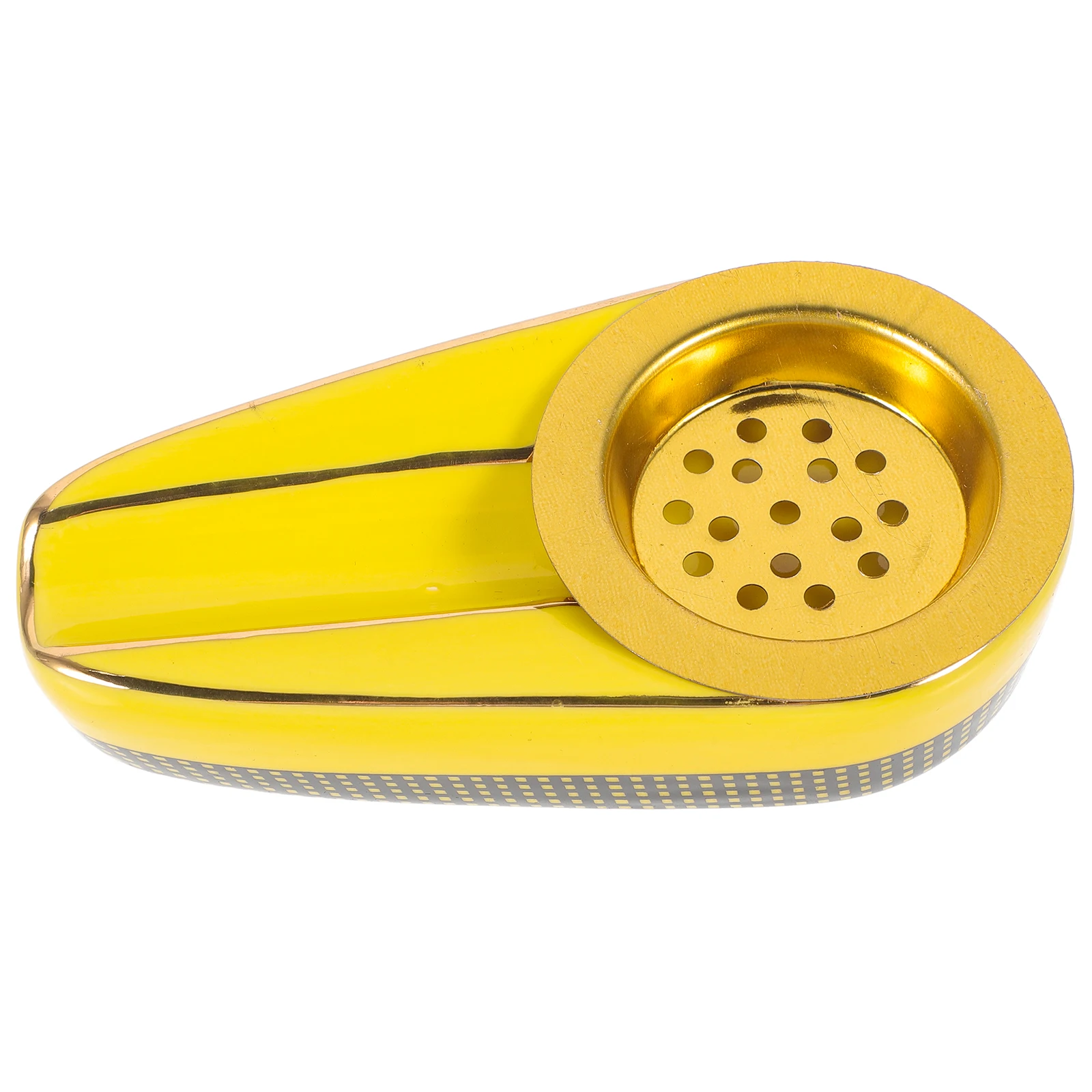 

Ceramic Incense Burner Single Slot Yellow Arab Decorations Home Office Furniture Protection Censer Arts