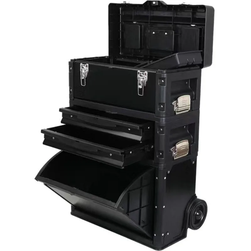 Imagem -05 - Carrinho de Ferramentas de Combinação de Hardware Portátil Carrinho Multifuncional Abs e Ferro Três Camadas Novo Cores Opcionais