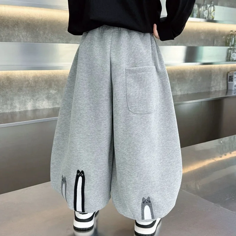 Kids Wide Leg Sweatpants Spring Autumn Loose Casual Sports Trousers Boys Girls Joggers Pants Children Streetwear Bottoms