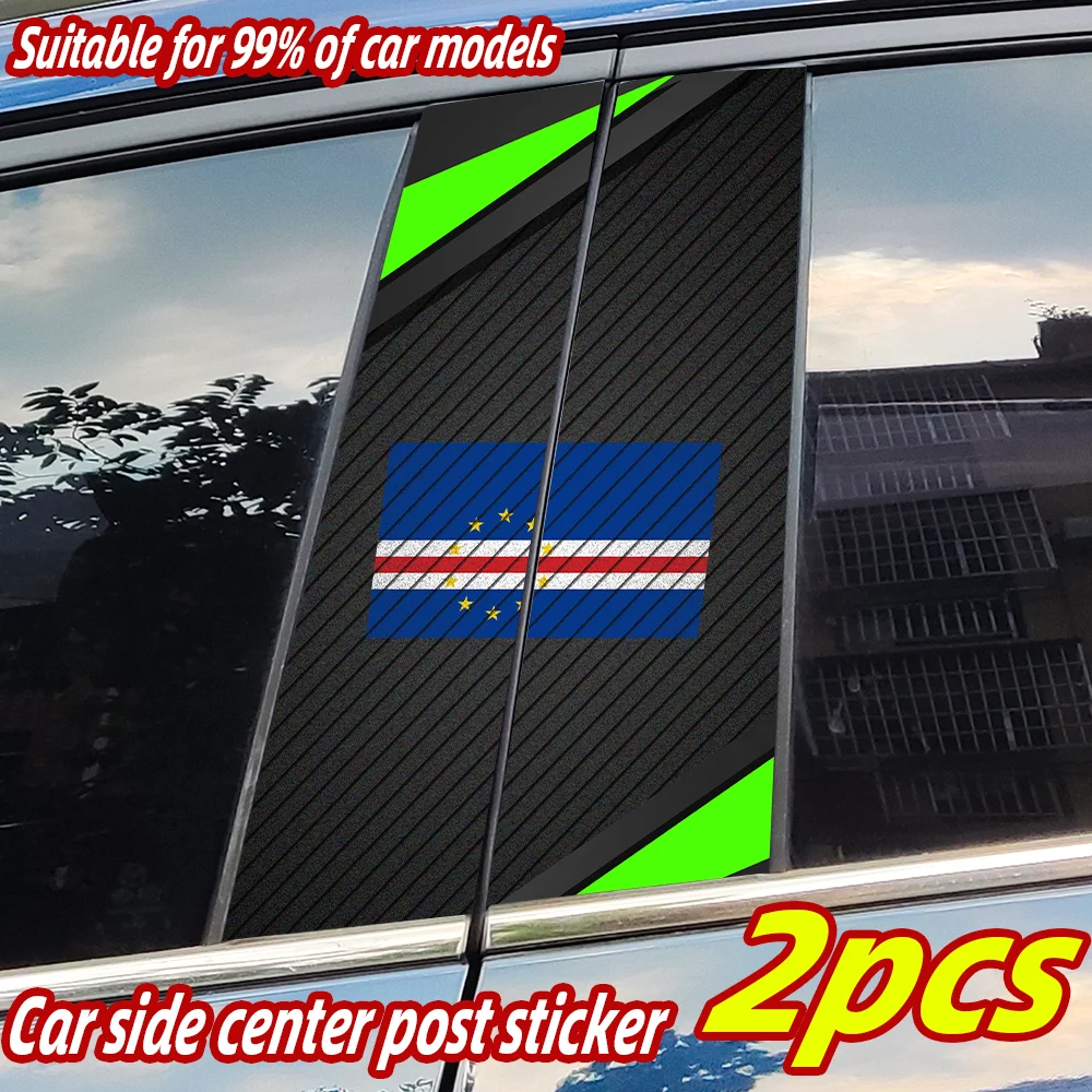 

Cape Verde Flag Car Stickers Car B-pillar Vinyl Decals Car Door Pillar Waterproof Decal Scratch-Resistant Cover Modified Sticker