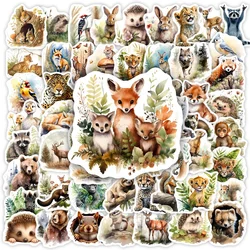 Watercolor Cute Forest Animal Stickers DIY Gift Toys Decal for Laptop Scrapbook Decorative Phone Bottles Luggage Waterproof
