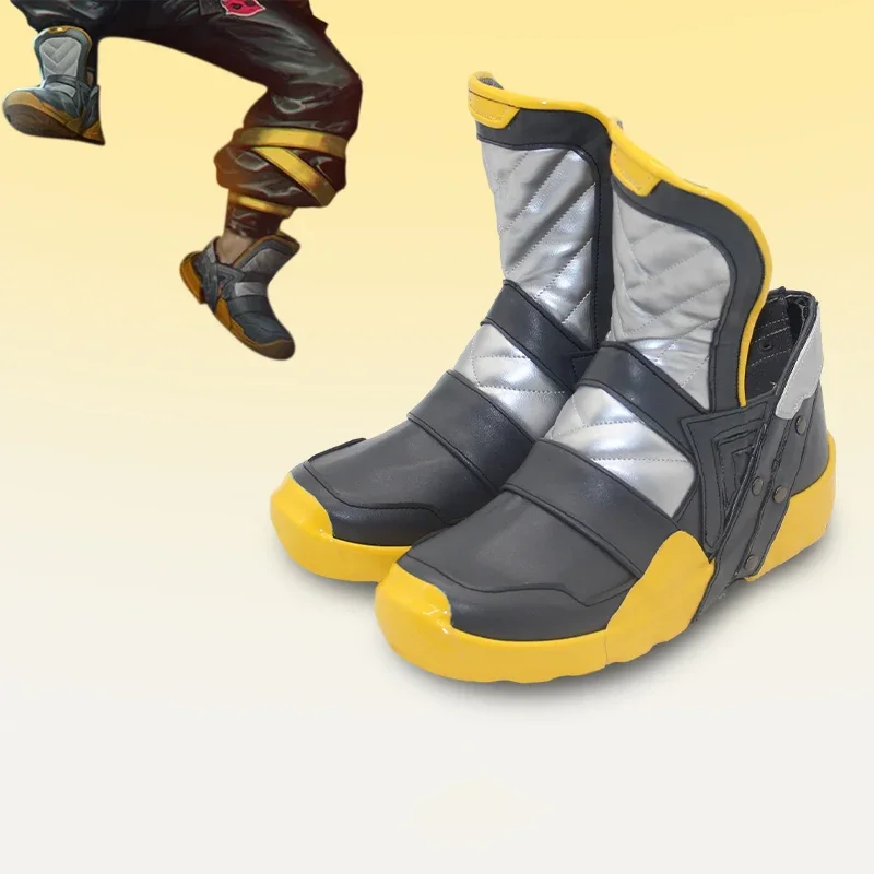 LOL HEARTSTEEL Latest Ezreal Cosplay Shoes Yellow Boots Game Role Play Halloween Carnival Party Outfit Christmas Prop Women Men