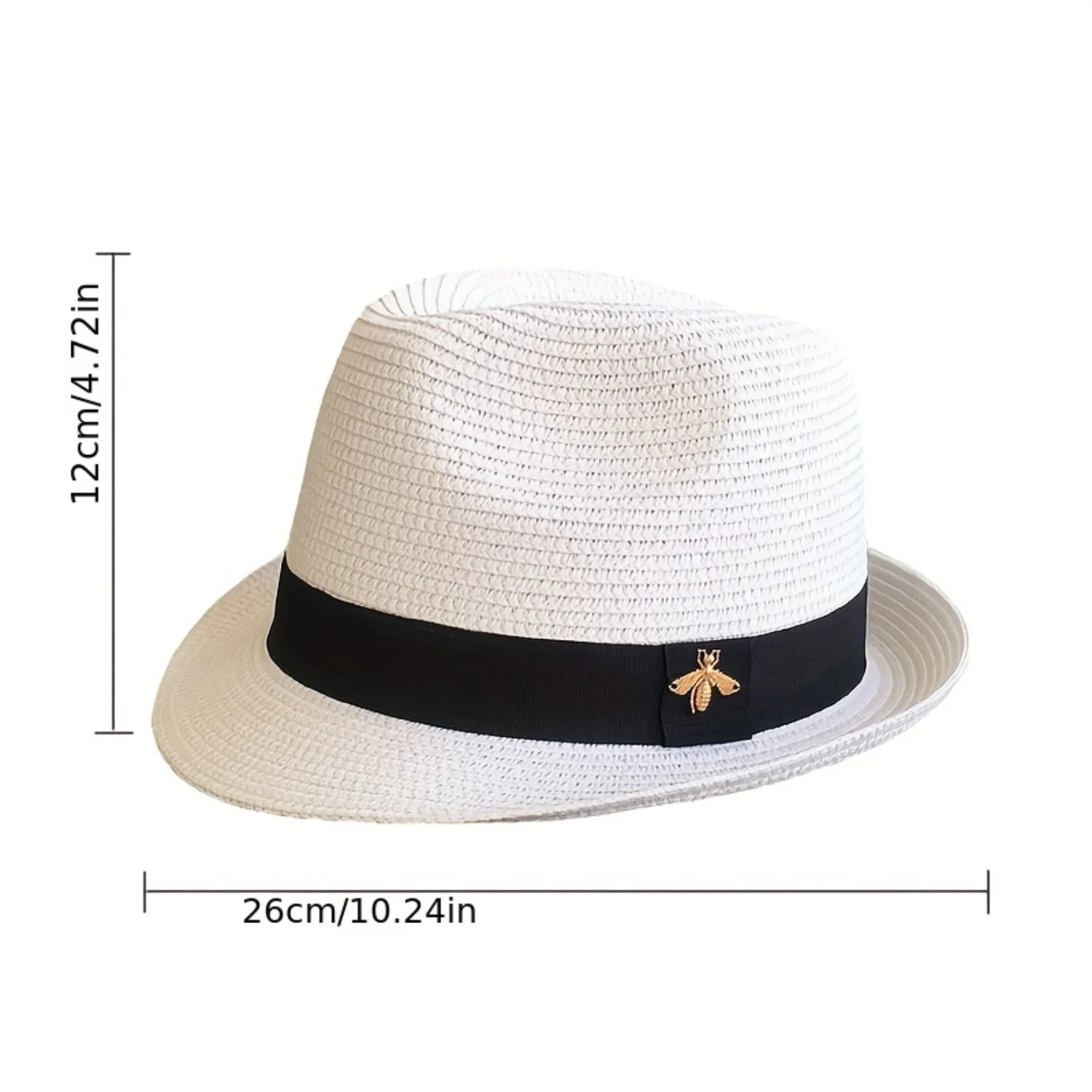 1pc Casual Versatile Sunshade Small Curly Brim Panama Straw Hat For Spring Summer Travel Seaside, Unisex