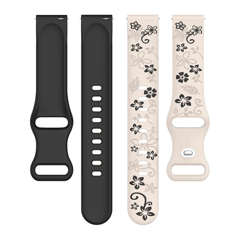18mm 20mm 22mm Silicone Women Band for Huawei GT5 GT4 41mm 46mm Engraved Bracelet for Samsung Galaxy 7/6/5 40 44mm FE Girl Strap image 6
