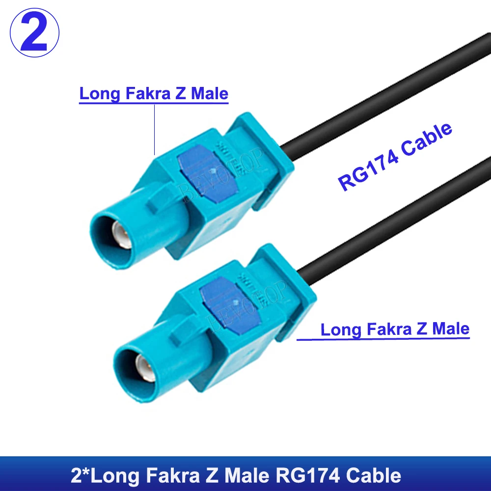 Câble Adaptateur Antenne FAKRA Z Mâle à Mâle RG174 30cm - GPS, DAB, FM, Radio CB
