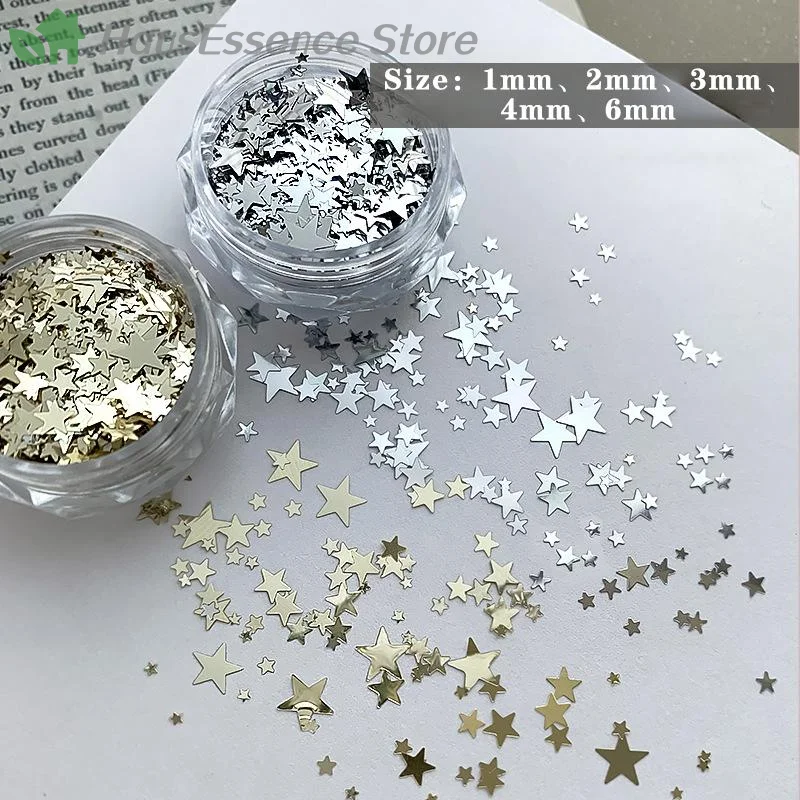 ※Size Mixing Sparkling Star Nail Glitter Sparkling Pentagram Nail Decor Nail Salon Design Cute Accessories DIY Nail Art Design