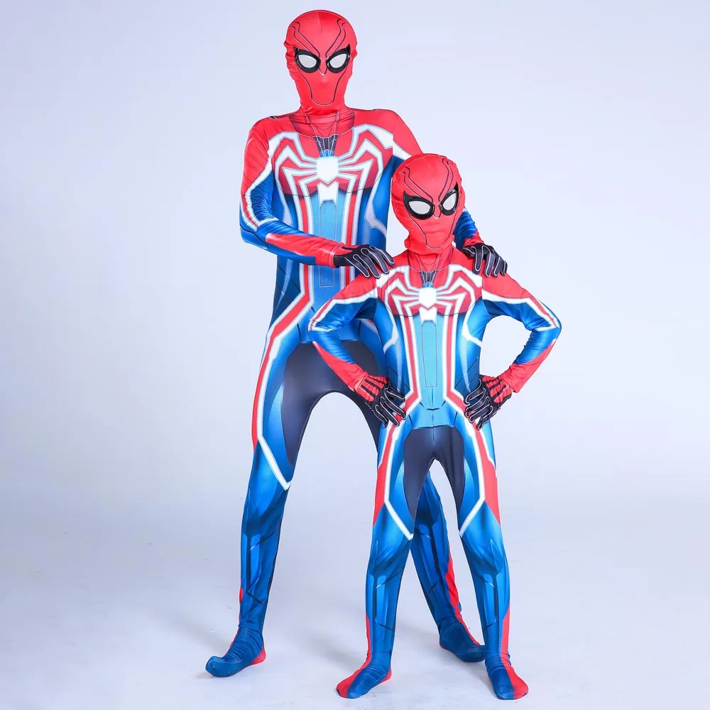 

Spiderman Velocity Suit Jumpsuit Superhero Costumes Children Party Halloween Bodysuit Zentai for Audlt Boys Girls Asian Size