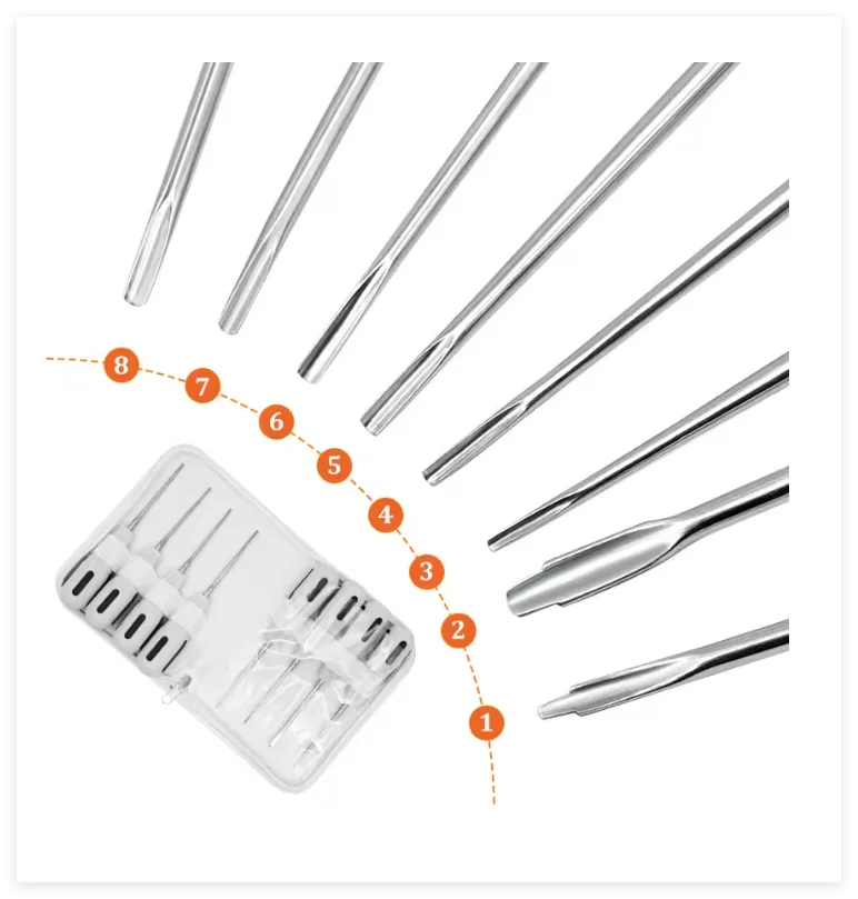 8Pcs Curved Dental Root Elevator Kit Luxating Elevators Atraumatic Tooth Extraction Tools