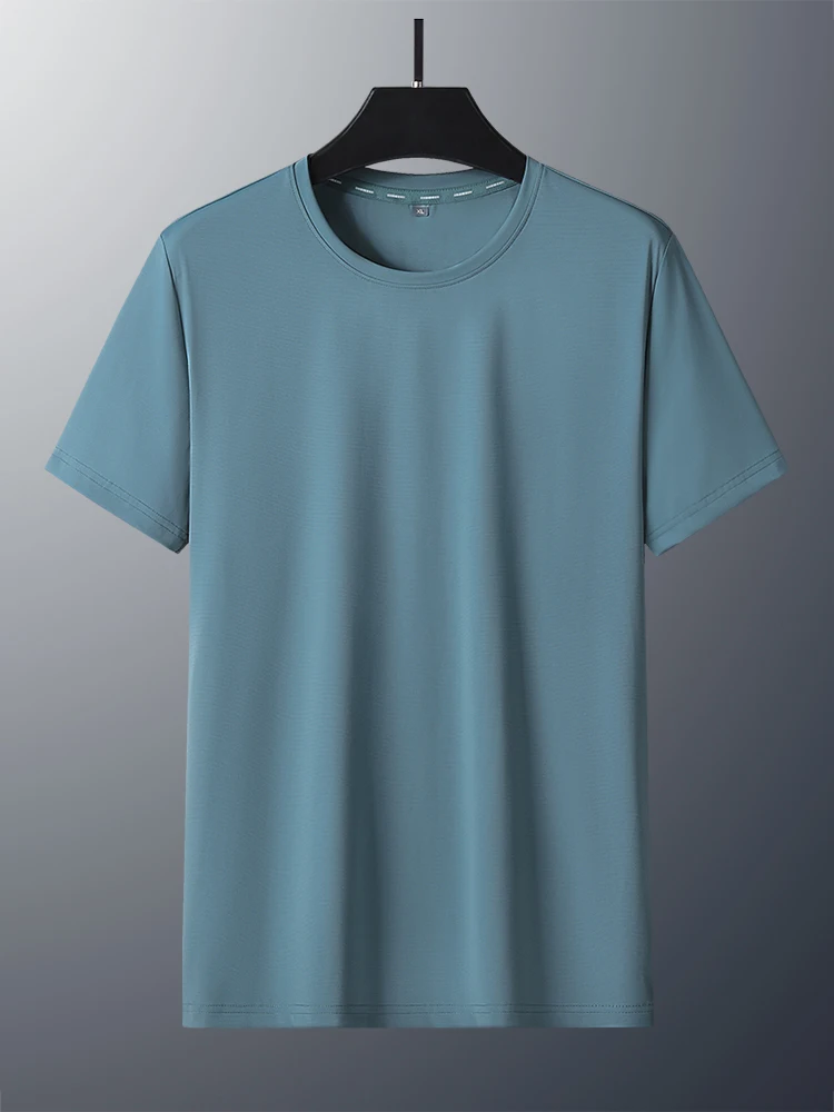 

T-Shirts Men Quick Dry Summer Plus Size 8xl 7xl Gym Sportswear Breathable Ice Silk Tees Tops Male Slik Fit Fitness Tshirt