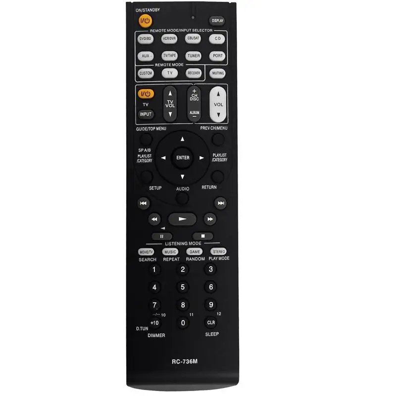 Mando a distancia de repuesto RC-736M para sistema de cine en casa Onkyo HT-R570 HT-S5200 HT-S5200B HTP-570 SKF-570 LSKF-570R LSKR-570R SKB-570