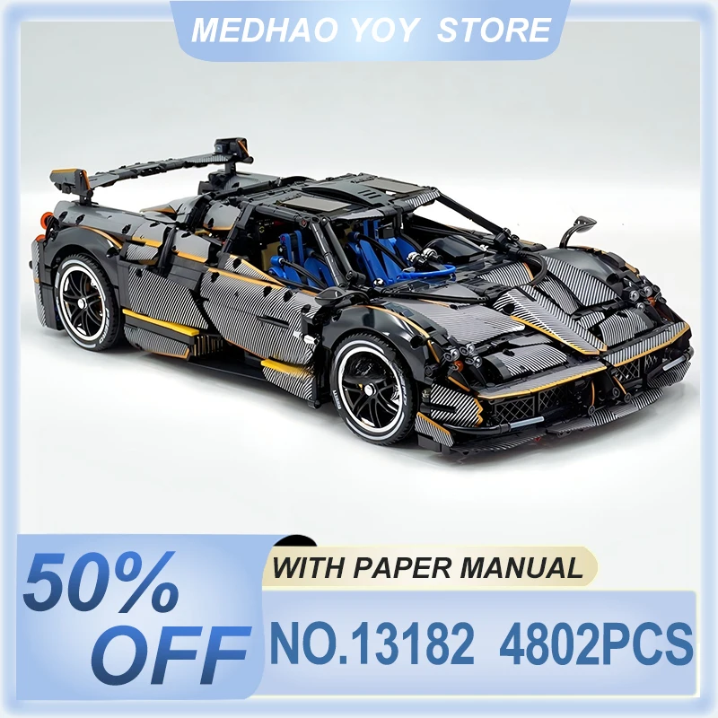 

Mold King 13182 Технический автомобиль Строительные блоки Супер спортивный гоночный автомобиль Модель в сборе 1:8 Автомобиль-головоломка DIY Игрушки Детские рождественские подарки