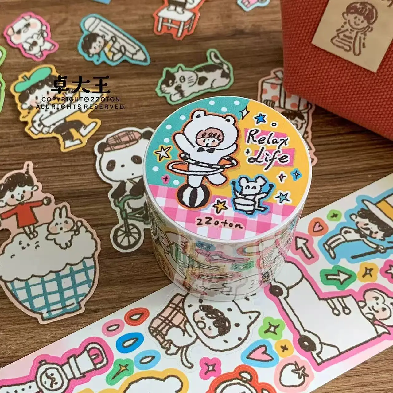1pcs/1lot Decorative Adhesive Tapes Graffiti with a sloppy style Scrapbook Junk Journal Japanese Masking Scrapbooking Stickers