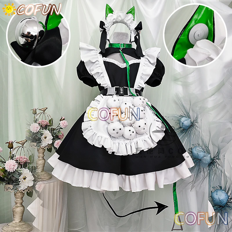 

COFUN Virtual Youtuber Aza Maid Dress Cosplay Costume Cos Game Anime Party Uniform Hallowen Play Role Clothes Clothing