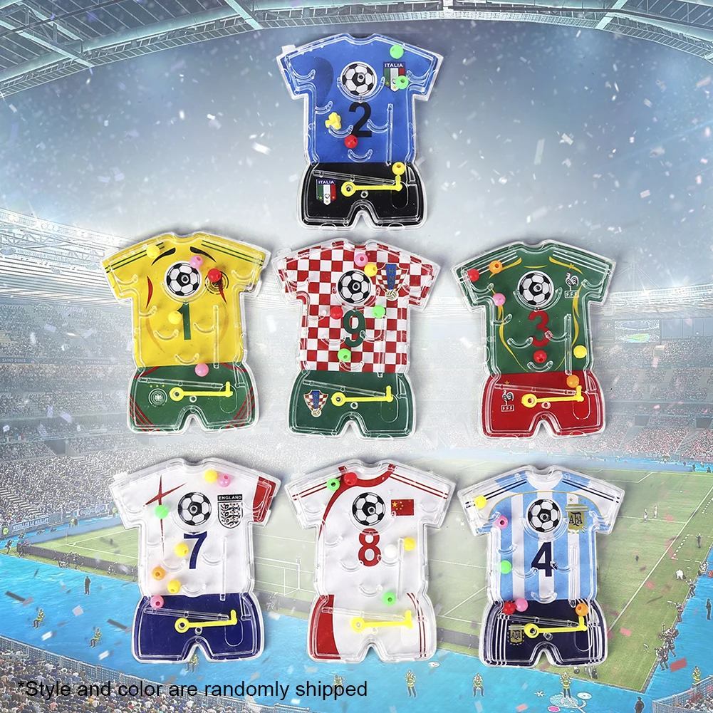 10Pcs Soccer Maze Game Table Football Puzzle Toy Handheld Football Maze Puzzle Game Gift for Boys Girls