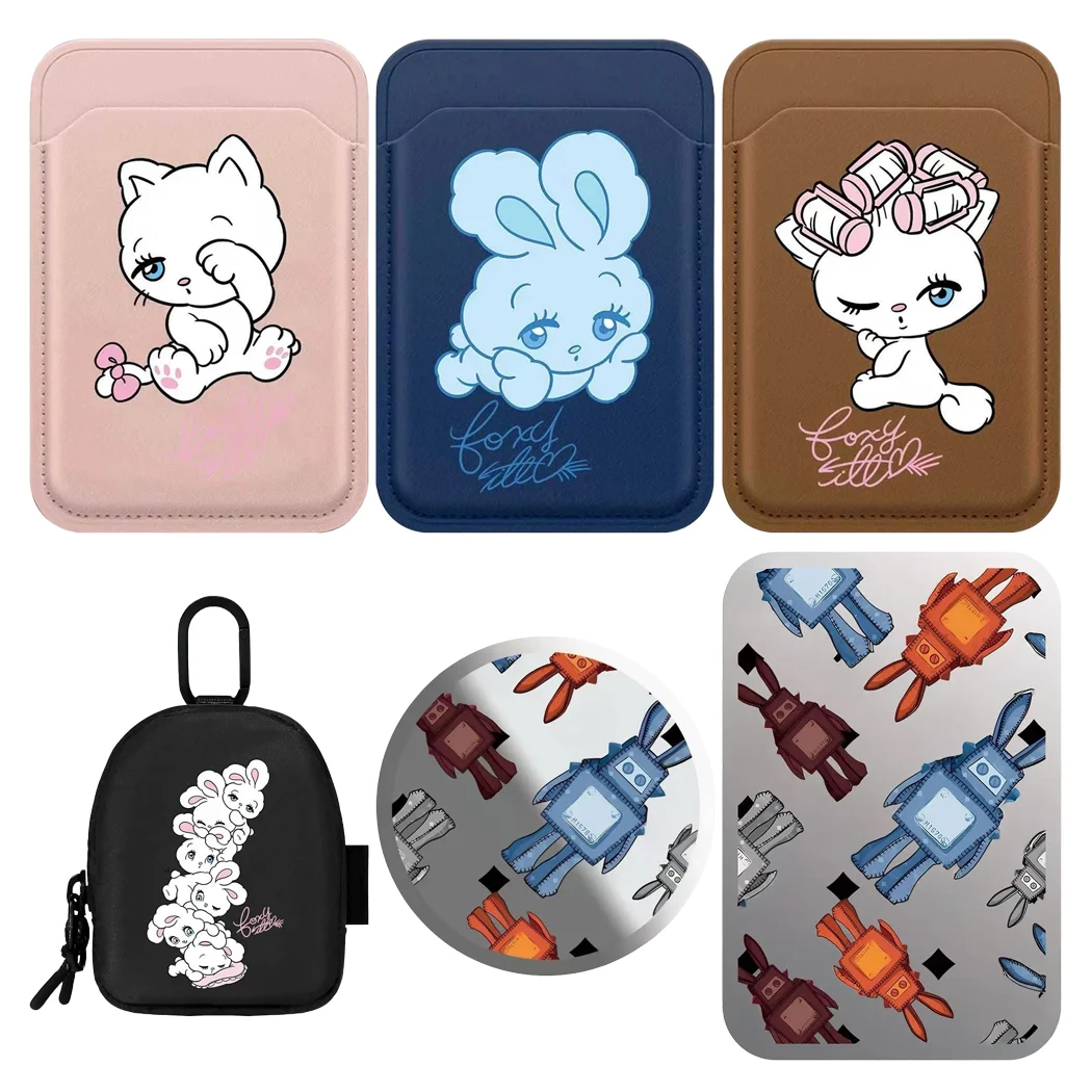

Cartoon Rabbit Robot Magnetic Phone Grip Stand Card Holder for IPhone Holder Mount Support for Galaxy Mobile Phone Accessories