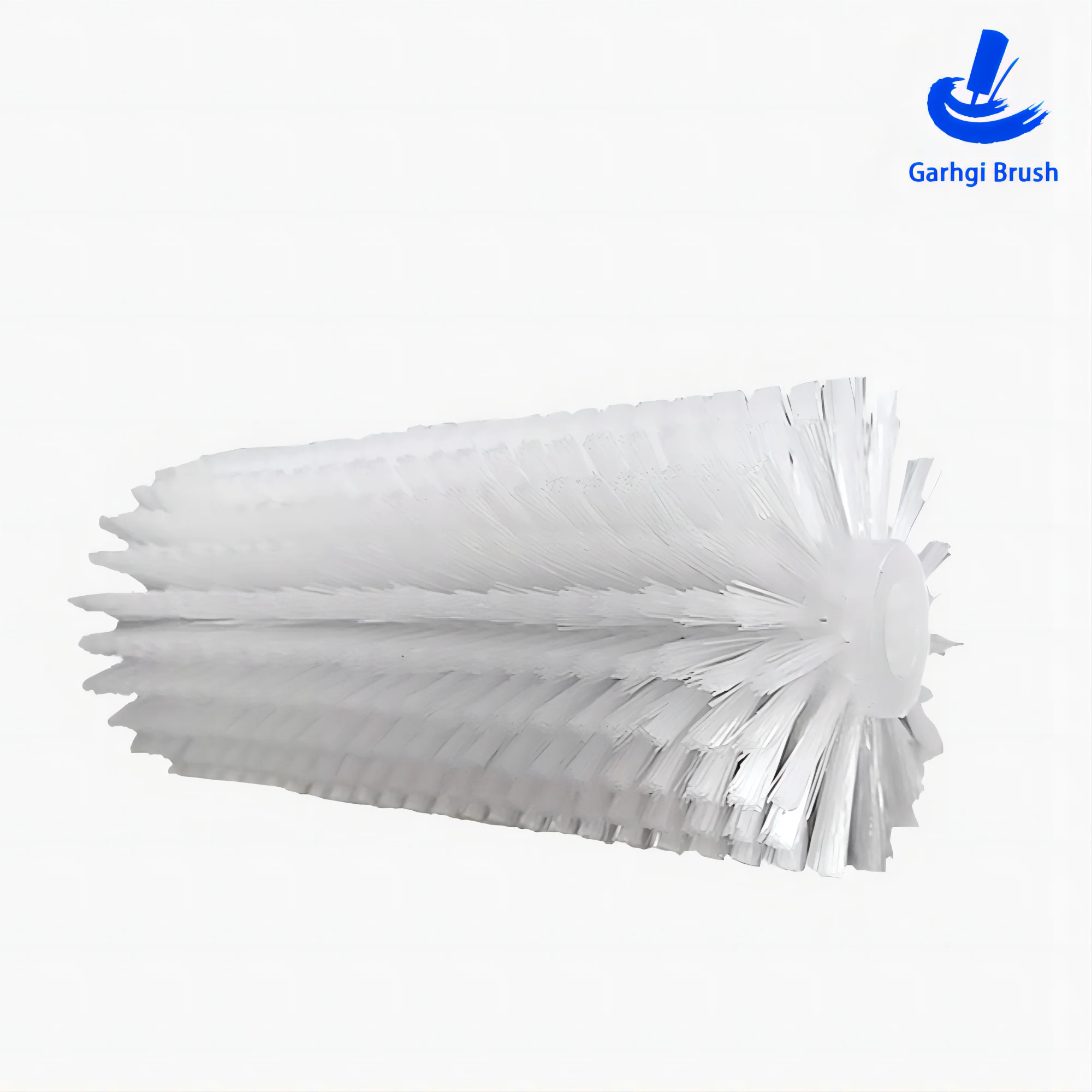 Cleaning Roller Brushes White Nylon Wire Sweeping Rotating Cylinderical Polishing Solar Panel Food Drinks Industry Dust Removal