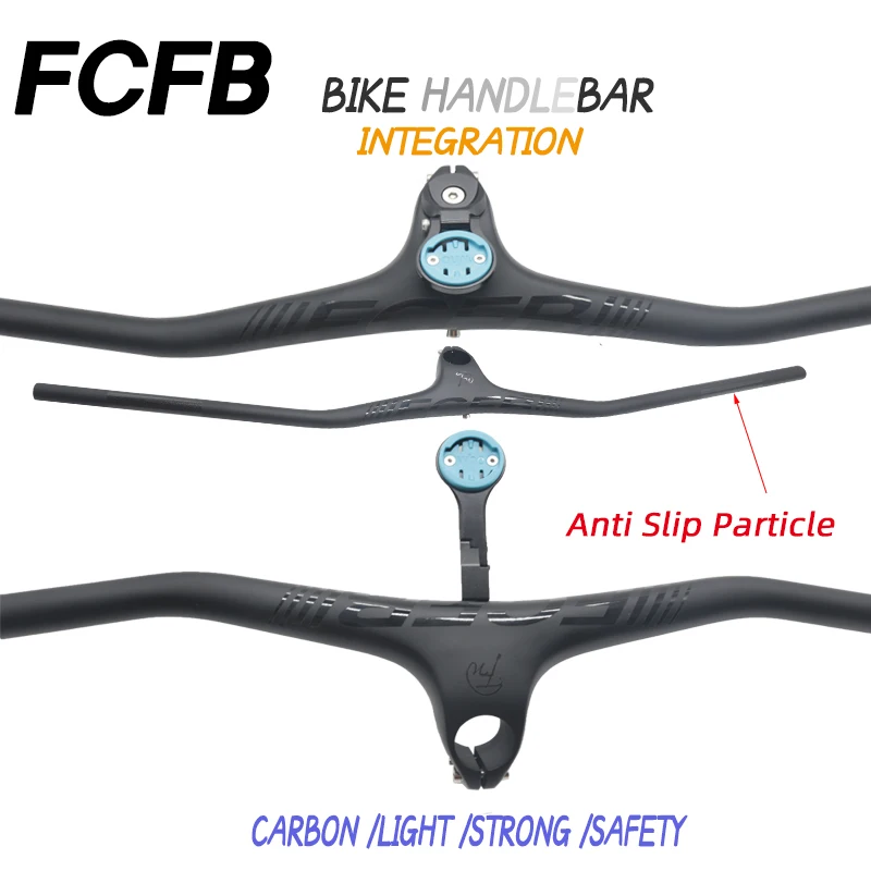 FCFB XC MTB handlebar carbon Bike handlebar 260g wide 780mm  60/70/80/90/100mm integrated handlebar carbon bike frame  angle 12