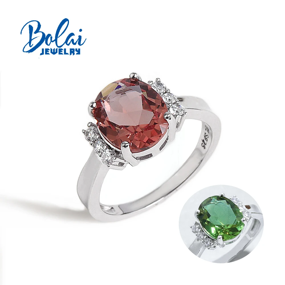 

Simple design 925 Sterling silver ring synthetic color change zultanite oval 9*11 elegant fashion birthday gift for women
