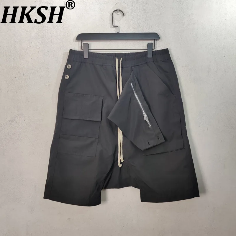 HKSH Spring Summer New Men Tide RO Dark Gothic Style Harem Cargo Pants Punk Style Shorts High Street Trendy Brand Capris HK18839