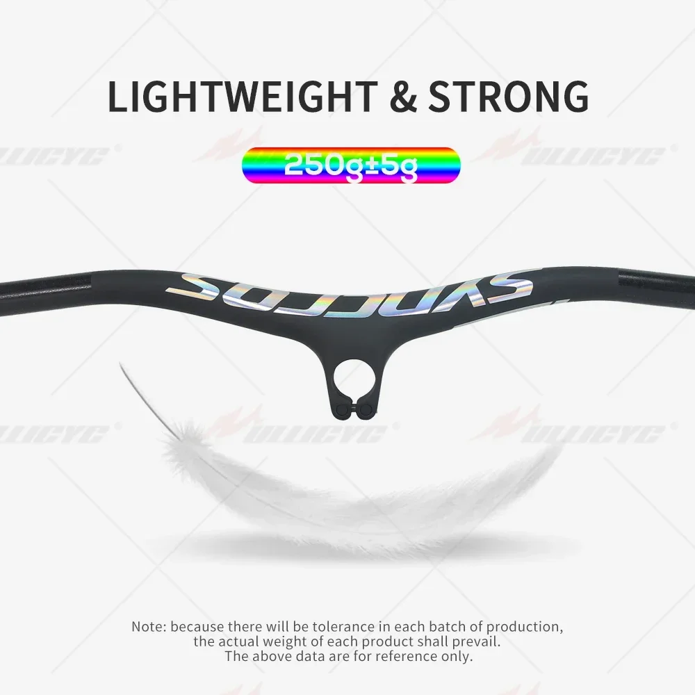 SYNCROS Carbon Fiber Mountain Integrated Chrome Logo  MTB Handlebar FRASER IC SL 8 -17 -25degrees , Bike Accessories