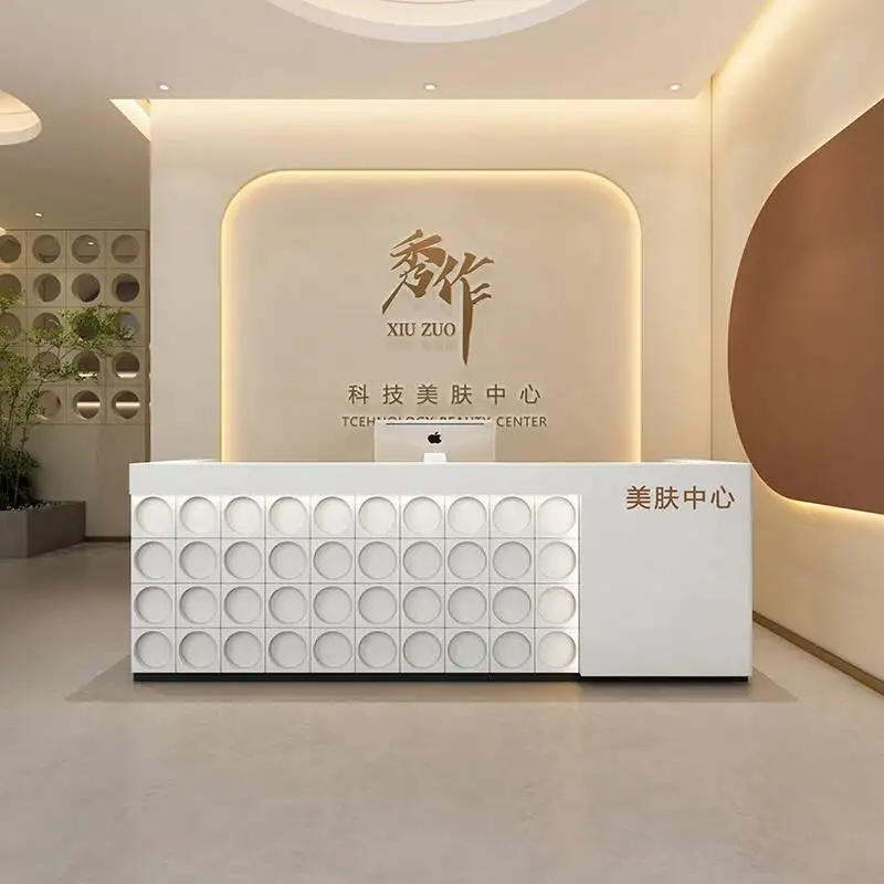 

Reception Counter Boutique Storage Front U Desk Shape Clinic Reception Desks Beauty Salon Mostrador Recepcion Office Furniture