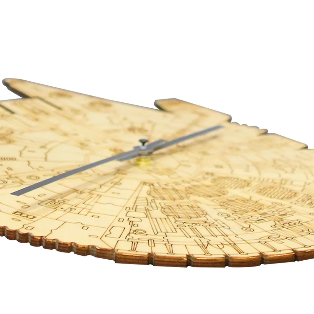 Millennium Falcon Artisan Laser Engraved Wooden Clock For Cinema Theatre Home Decor Wall Watch Starship Geek Chic Nerd Gift - Image 6