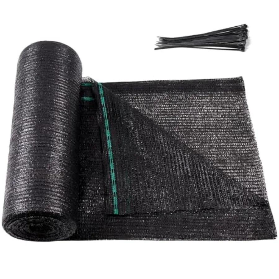 

Рулон затеняющей сетки с 50 люверсами, 1.83 м x 30.48 м, нарезаемый, УФ-стойкий, для сада, патио, теплиц, навесов